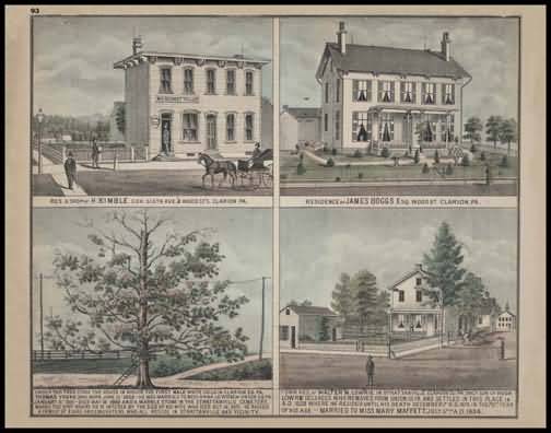 Residence & Shop of H. Kimble - Clarion
Residence of James Boggs - Clarion
Residence of Walter Lowrie - Strattanville