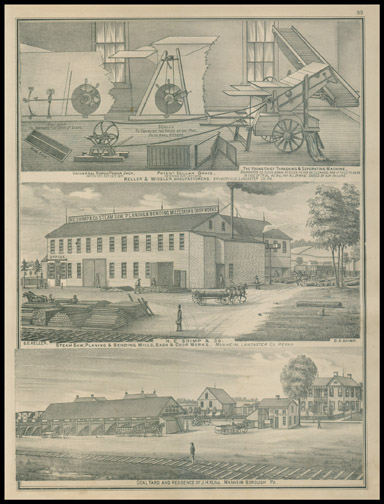 Keller & Wissler Maufacturers,H. E. Shimp & Co.,Coal Yard & Residence of J. H. Kune