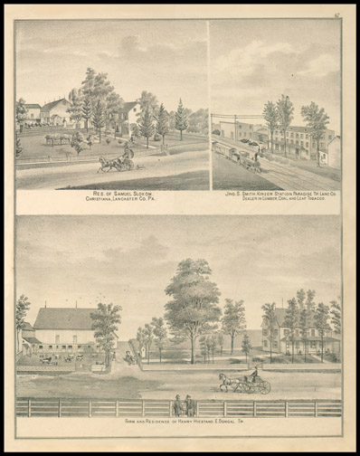 Res of Samuel Slokum,Jno. S. Smith Kinzer Station,Farm & Res of Henry Hiestand