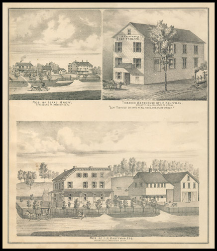 Res. of Isaac Groff,Tobacco Warehouse of I. H. Kauffman,Res. of I. H. Kauffman