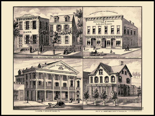 First National Bank - Tamaqua,Pottsville Standard,Residence of G.L. Boyd - Tamaqua,U.S. Hotel - Tamaqua