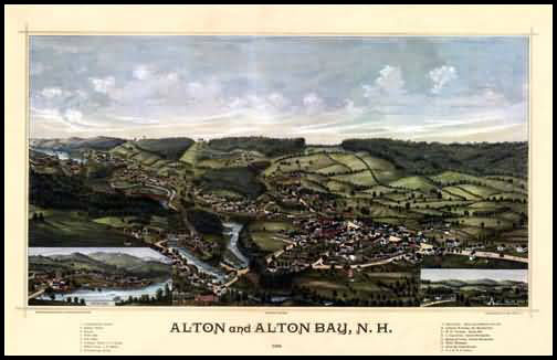 Alton & Alton Bay 1888 Panoramic Drawing