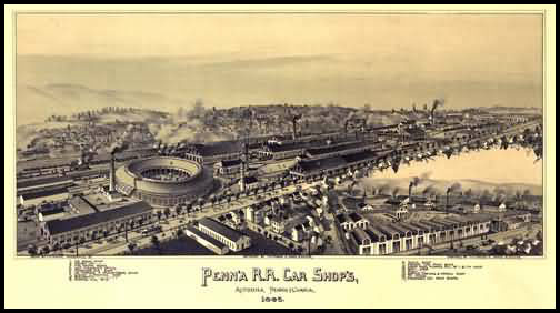 Altoona Railroad Shops Panoramic - 1895