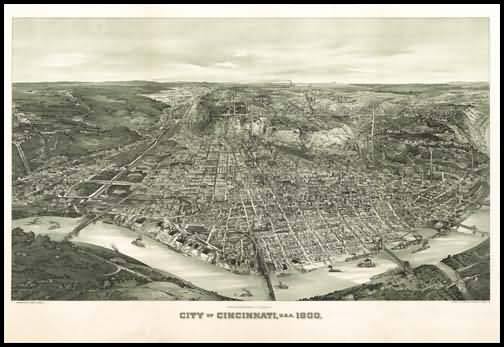 Cincinnati 1900 Panoramic Drawing