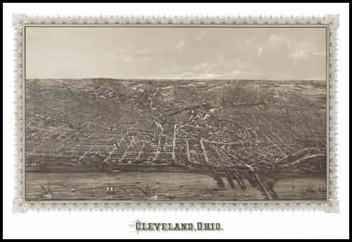 Cleveland 1876 Panoramic Drawing