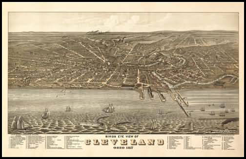 Cleveland 1877 Panoramic Drawing