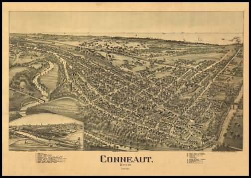 Conneaut 1896 Panoramic Drawing