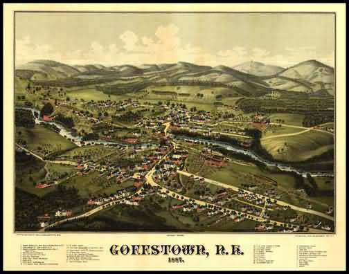 Goffstown 1887 Panoramic Drawing