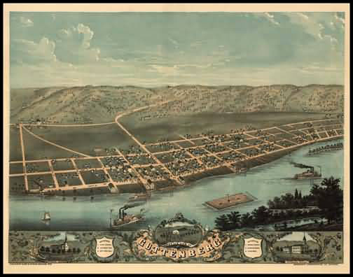 Guttenberg 1869 Panoramic Drawing
