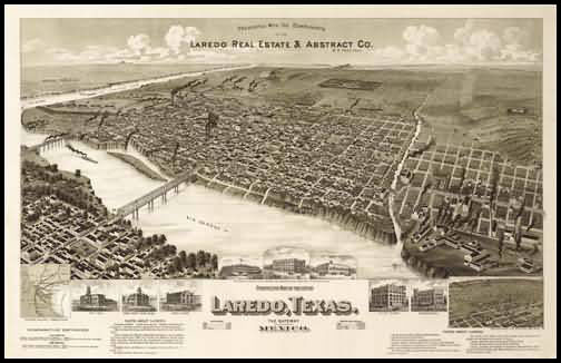 Laredo 1890 Panoramic Drawing