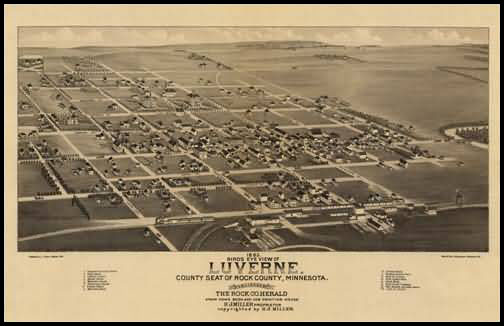 Luverne 1883 Panoramic Drawing