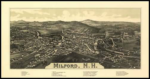 Milford 1886 Panoramic Drawing