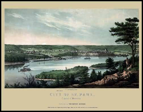 St. Paul 1853 Panoramic Drawing