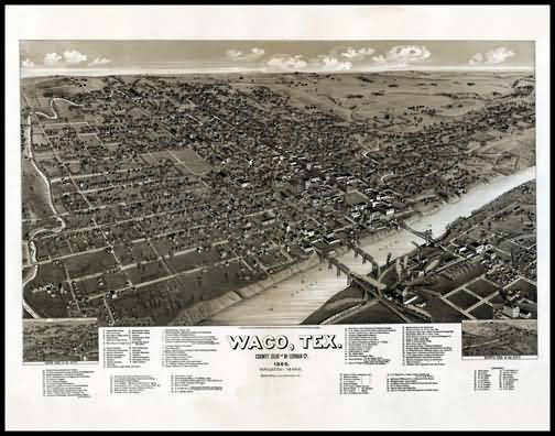 Waco 1886 Panoramic Drawing