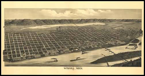 Winona 1889 Panoramic Drawing